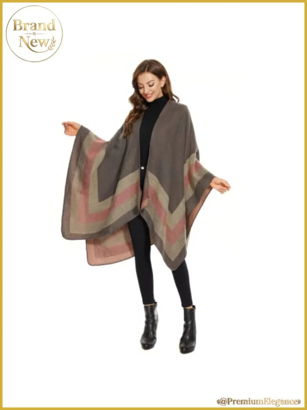 Knitted Cape Open Front Poncho Scarf Wrap Blanket Cardigan Coat